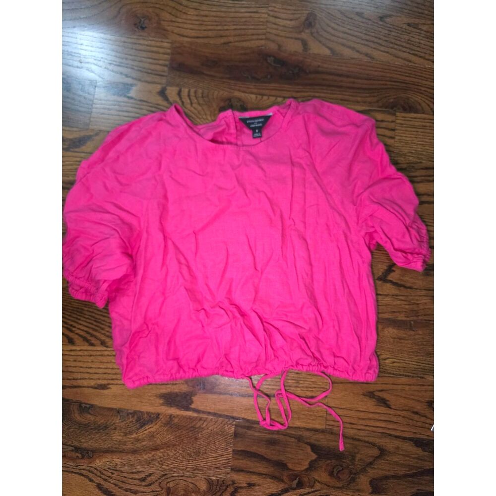 Banana Republic Bubble Hem Linen Crop Top Size Small